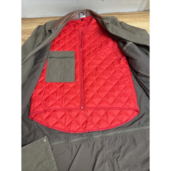 Vintage Marlboro Gear Western Duster Olive‎ Drab Trench Coat Size XL Read - Picture 3 of 9